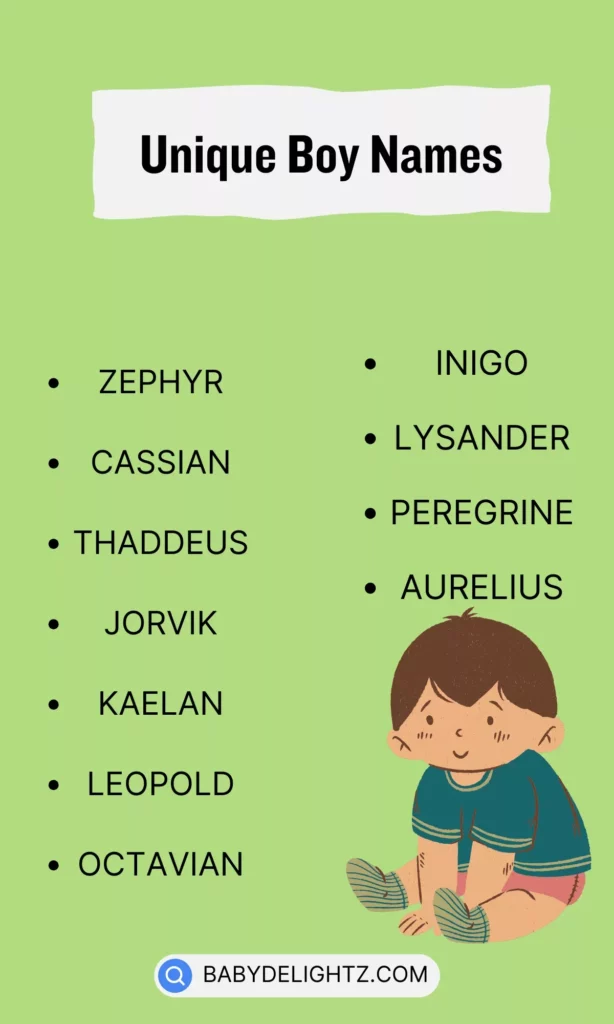 Unique Boy Names list