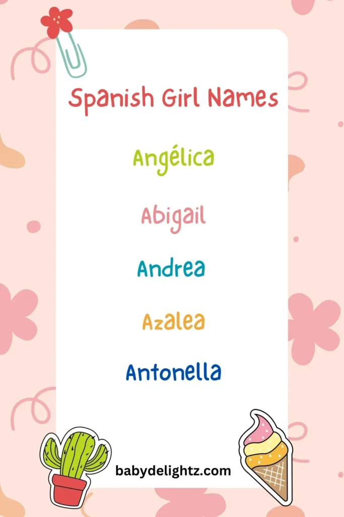 Spanish Baby Girl Names Starting With A