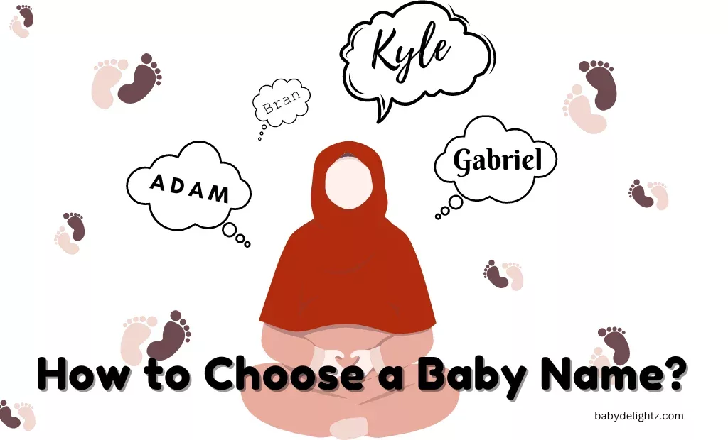 Choosing a baby name.